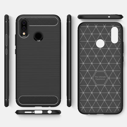 Custodia per Huawei P20 Lite, Techsuit, Carbonio, Nera