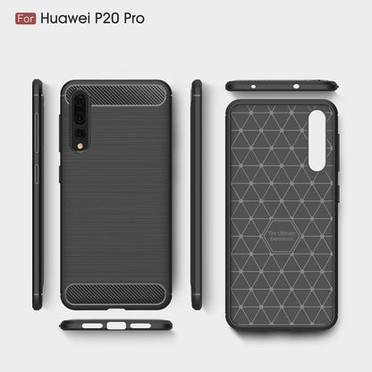 Custodia per Huawei P20 Pro, Techsuit, Carbonio, Nera