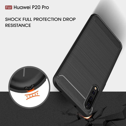 Custodia per Huawei P20 Pro, Techsuit, Carbonio, Nera