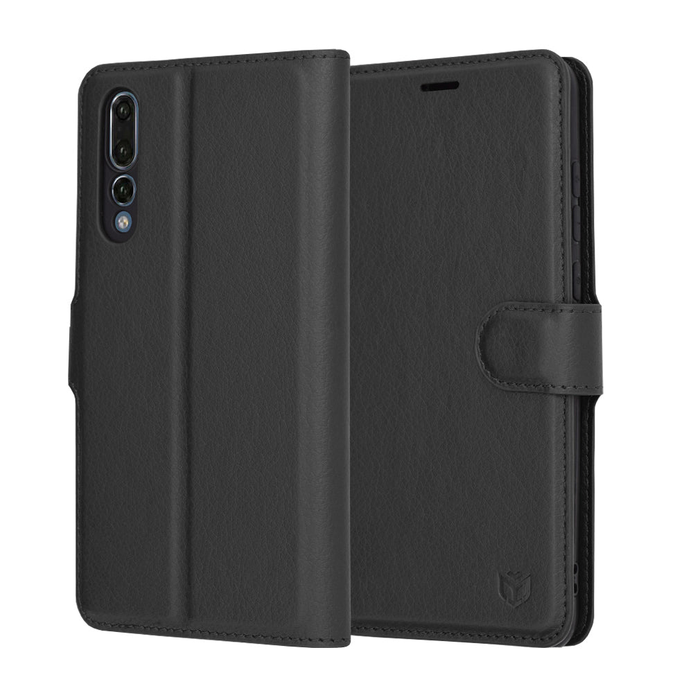 Étui pour Huawei P20 Pro, Techsuit, Leather Folio, Noir