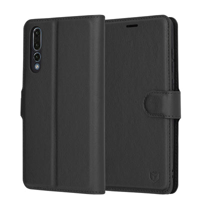 Étui pour Huawei P20 Pro, Techsuit, Leather Folio, Noir