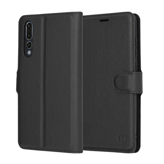 Étui pour Huawei P20 Pro, Techsuit, Leather Folio, Noir