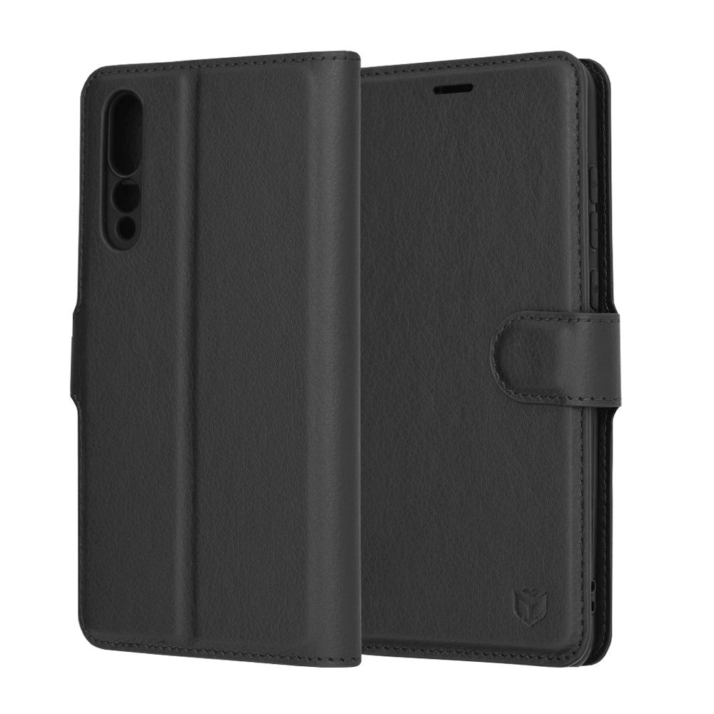 Étui pour Huawei P20 Pro, Techsuit, Leather Folio, Noir