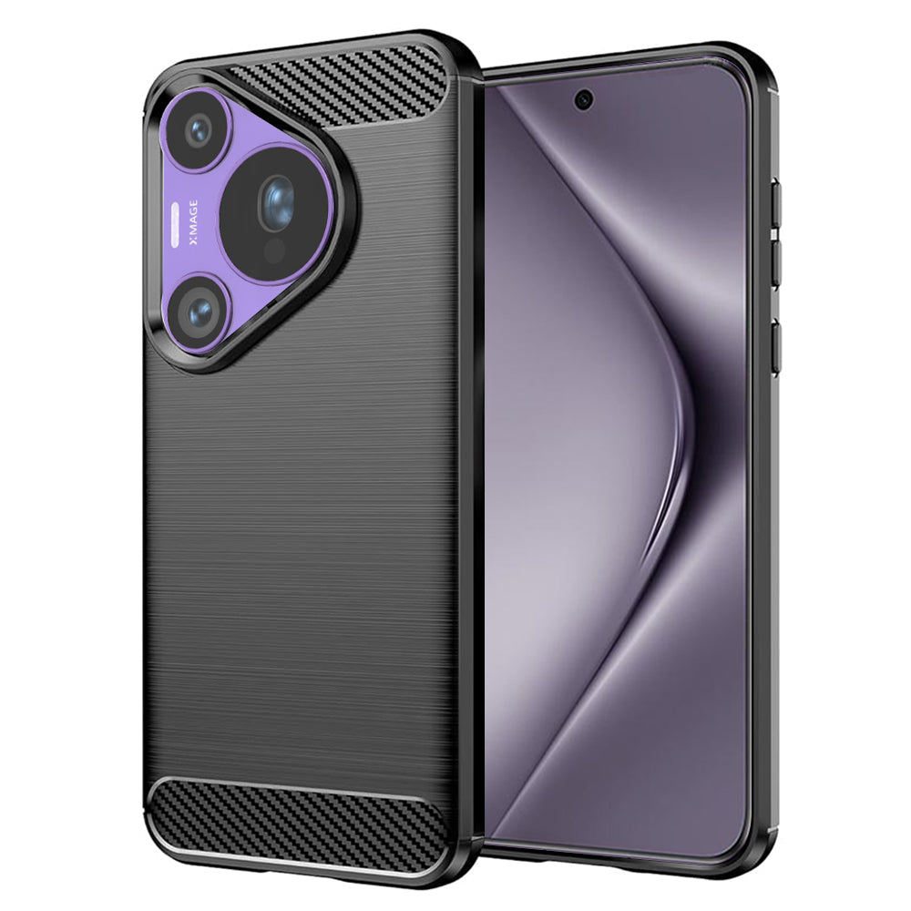 Hülle für Huawei Pura 70 Pro, Techsuit, Carbon, Schwarz