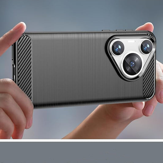 Hülle für Huawei Pura 70 Pro, Techsuit, Carbon, Schwarz