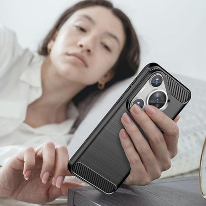 Hülle für Huawei Pura 70 Pro, Techsuit, Carbon, Schwarz