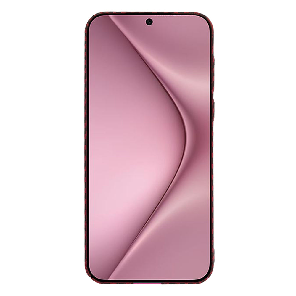Custodia per Huawei Pura 70, Techsuit, Carbonite FiberShell, Rossa