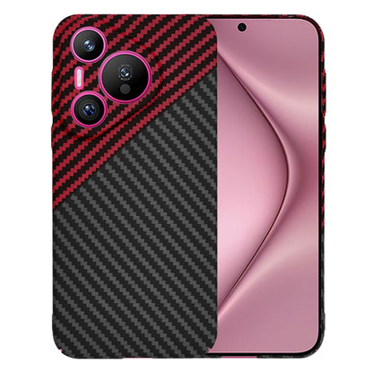 Custodia per Huawei Pura 70, Techsuit, Carbonite FiberShell, Nero Rosso