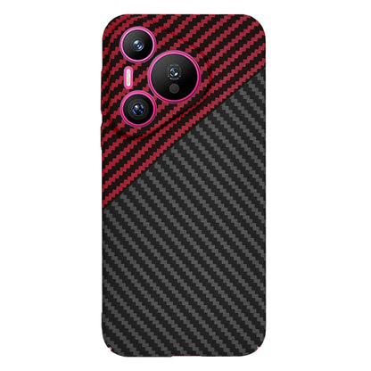 Custodia per Huawei Pura 70, Techsuit, Carbonite FiberShell, Nero Rosso