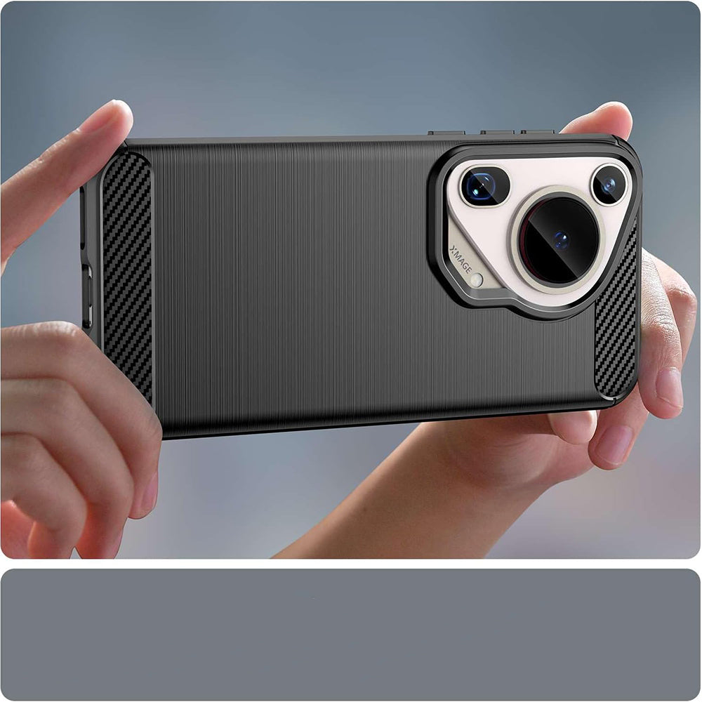Hülle für Huawei Pura 70 Ultra, Techsuit, Carbon, Schwarz