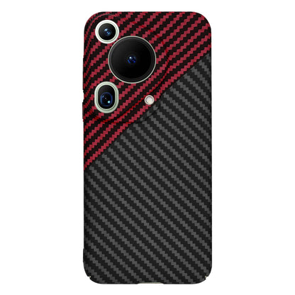 Custodia per Huawei Pura 70 Ultra, Techsuit, Carbonite FiberShell, Nero Rosso