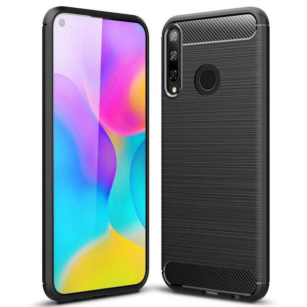 Hülle für Huawei Y6p, Techsuit, Carbon, Schwarz