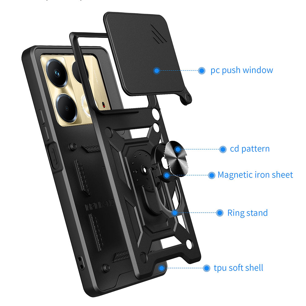 Case for Infinix Note 40 4G, Techsuit, CamShield, Black