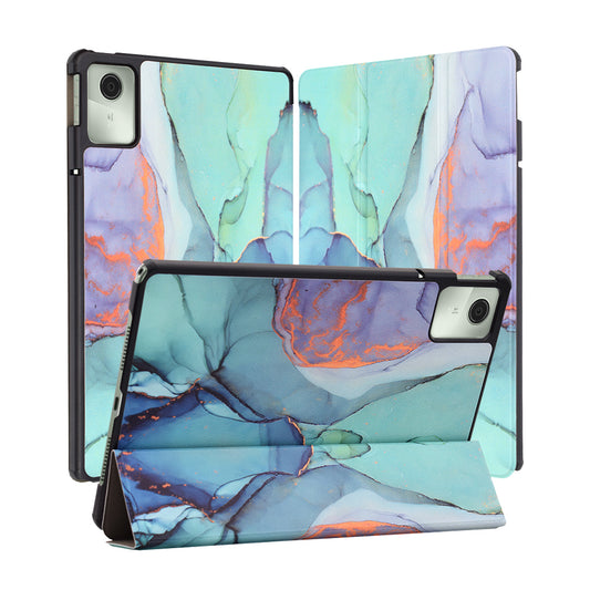 Housse pour Lenovo Tab M11, Techsuit, FoldPro Green Time, Multicolore