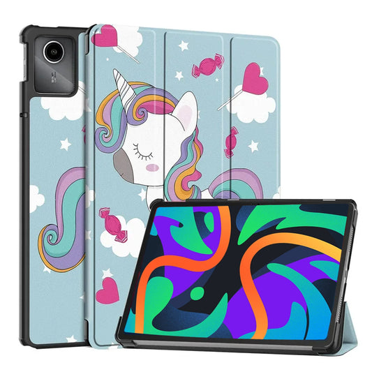 Housse pour Lenovo Tab M11, Techsuit, FoldPro Unicorn, Multicolore