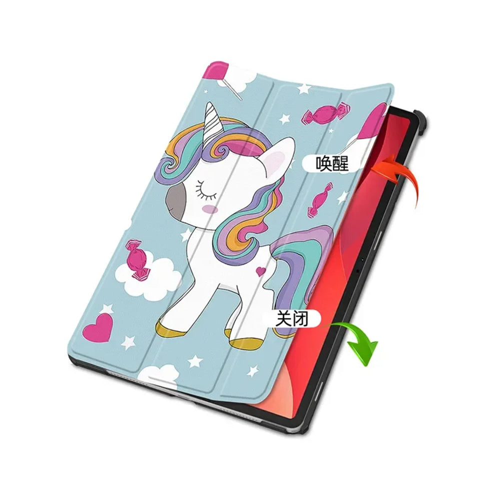 Hülle für Lenovo Tab M11, Techsuit, FoldPro Unicorn, Mehrfarbig