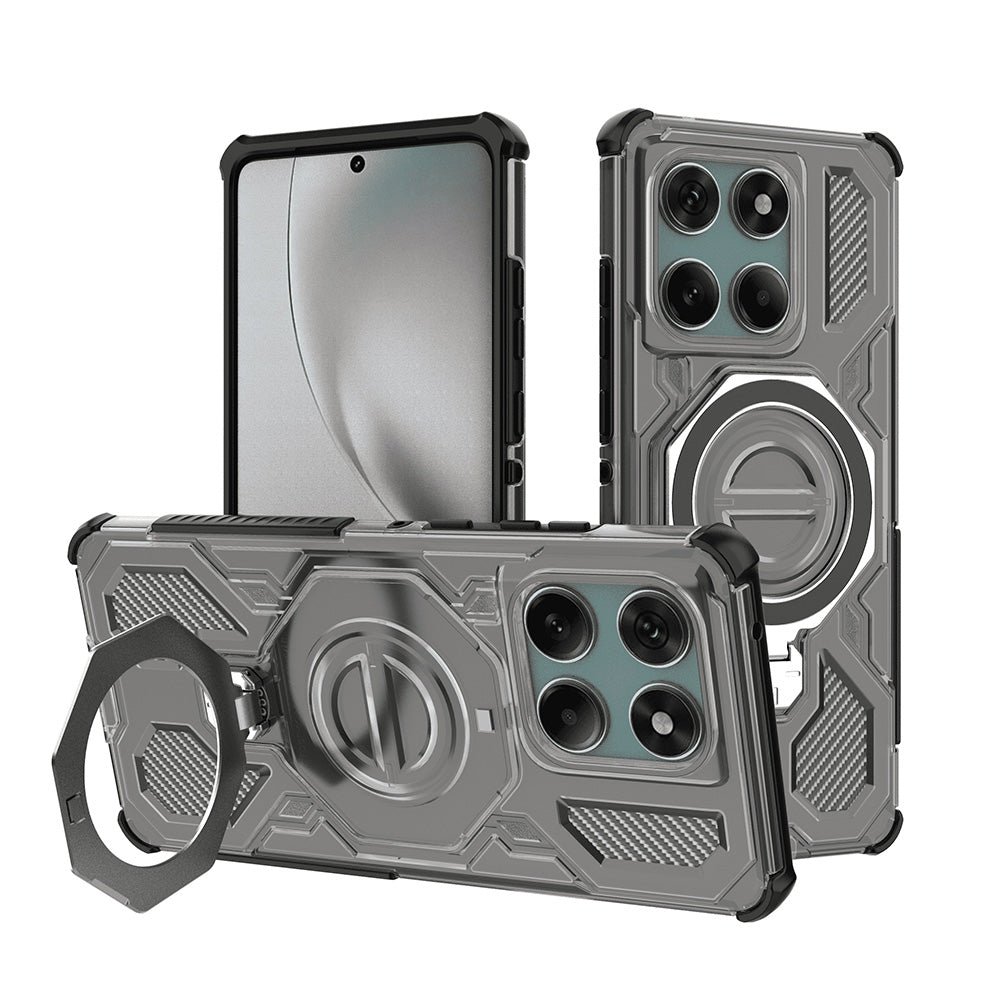 Custodia per Motorola Edge 60 Pro, Techsuit, Carbon Shield Pro, Fumo