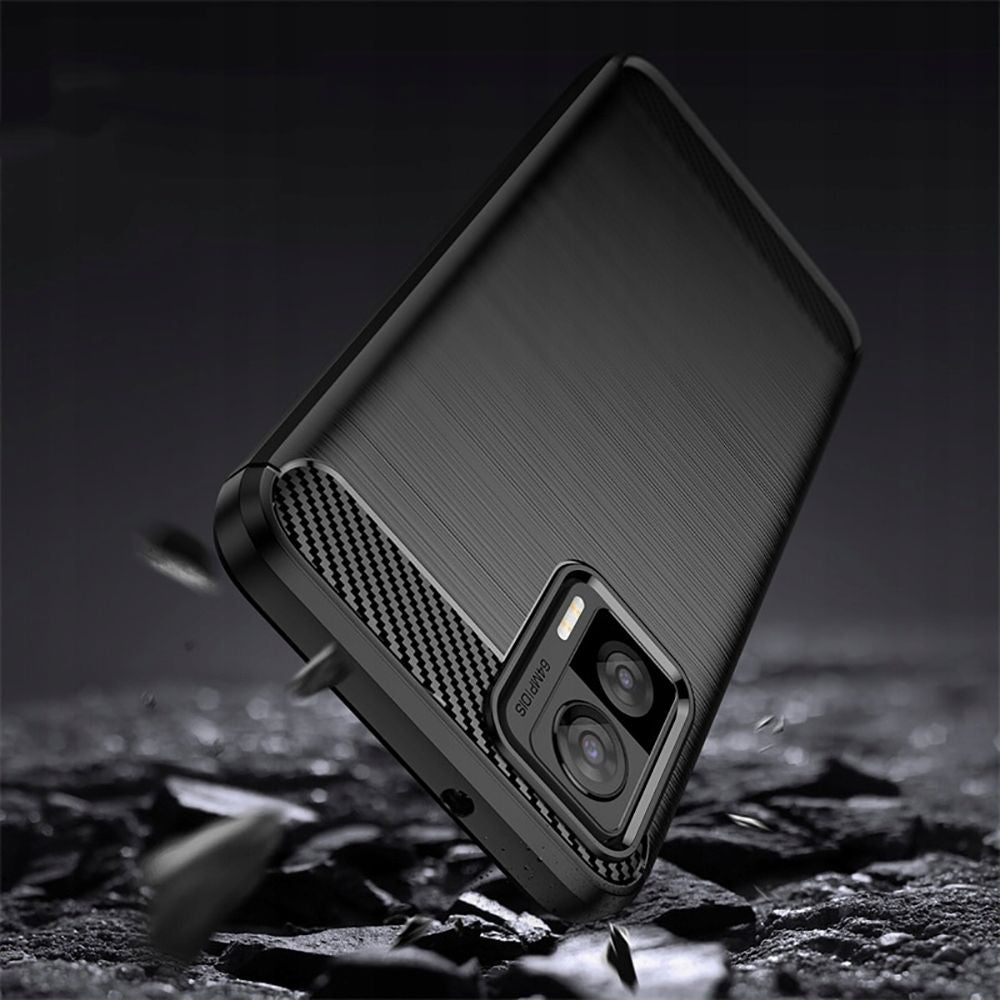 Custodia per Motorola Edge 30 Neo, Techsuit, Carbonio, Nera