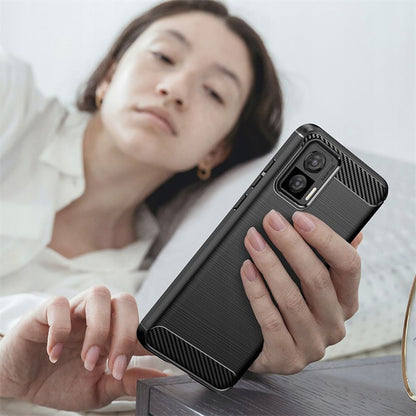 Custodia per Motorola Edge 30 Neo, Techsuit, Carbonio, Nera