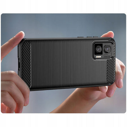 Custodia per Motorola Edge 30 Neo, Techsuit, Carbonio, Nera