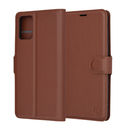 Case for Motorola Edge 30 Neo, Techsuit, Leather Folio, Brown