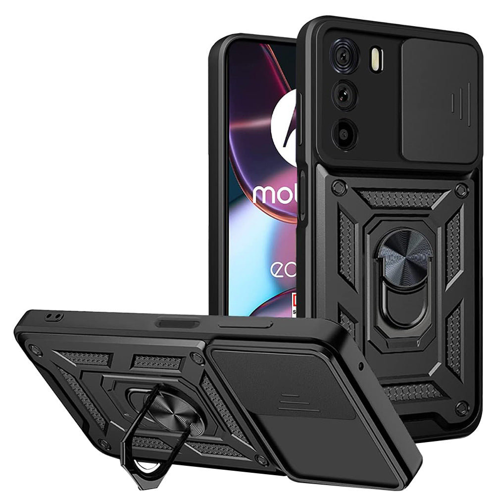 Coque pour Motorola Edge 30, Techsuit, CamShield, Noire