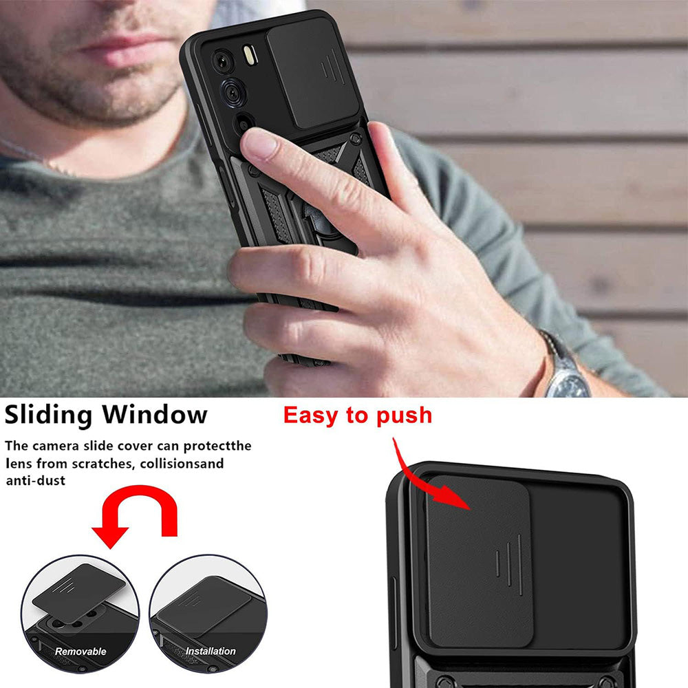 Coque pour Motorola Edge 30, Techsuit, CamShield, Noire
