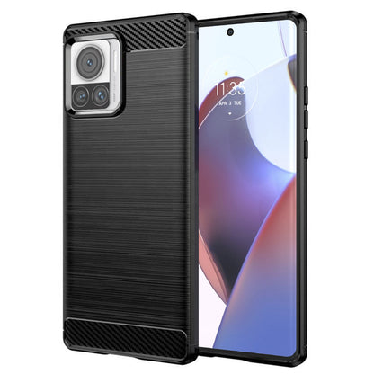 Custodia per Motorola Edge 30 Ultra, Techsuit, Carbonio, Nera