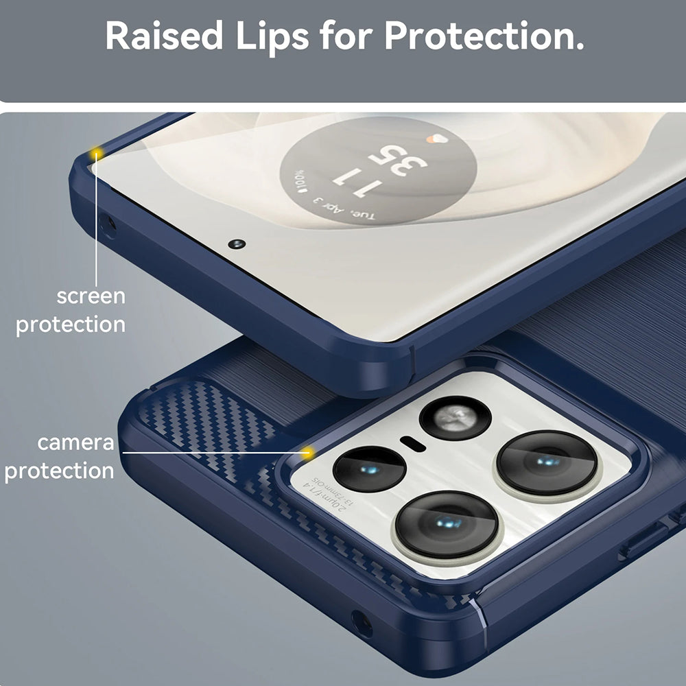 Custodia per Motorola Edge 50 Pro, Techsuit, Carbonio, Nera
