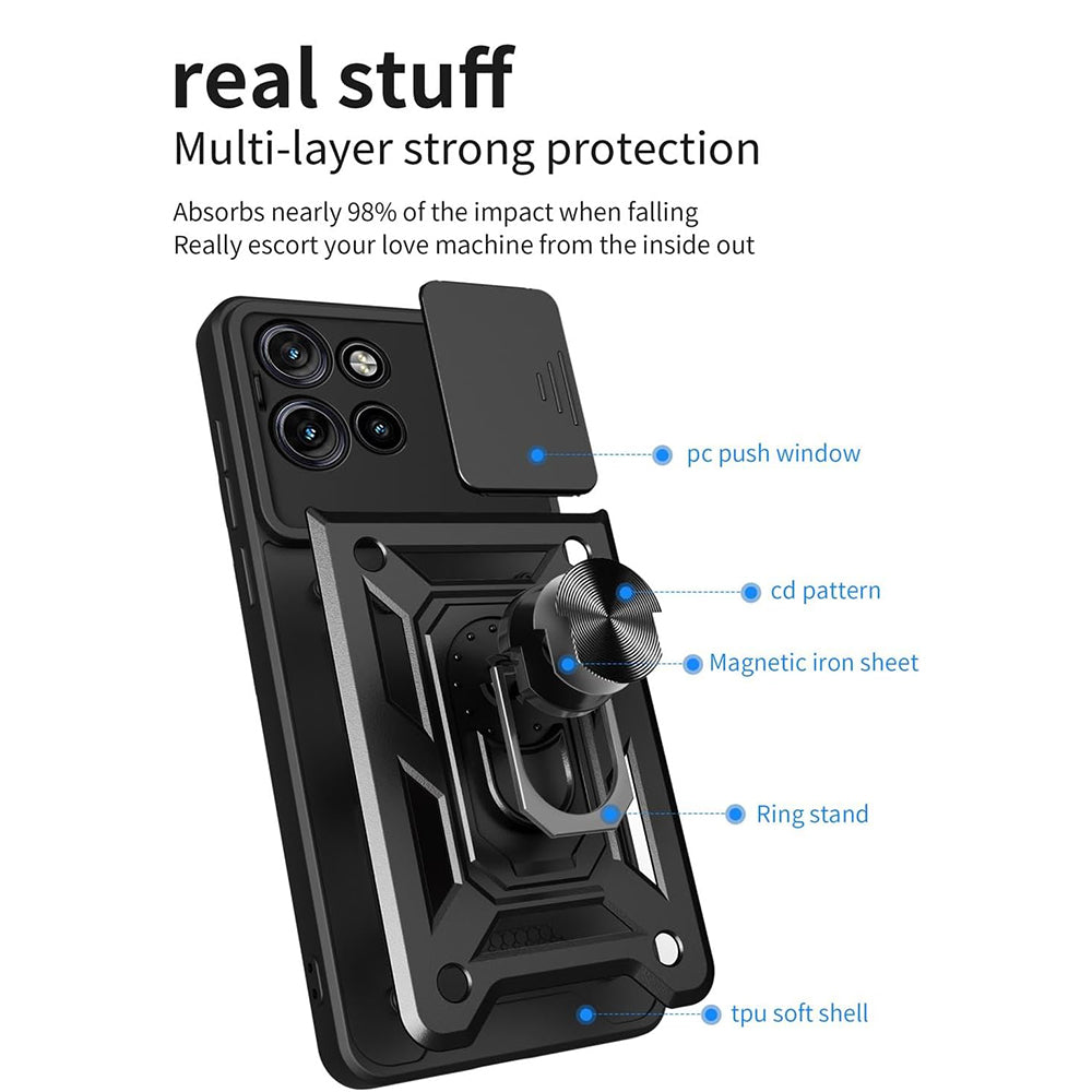 Custodia per Motorola Edge 50, Techsuit, CamShield, Nera