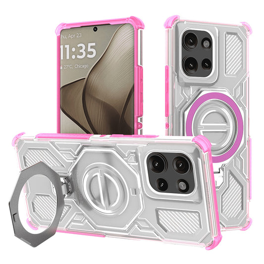 Hülle für Motorola Edge 50, Techsuit, Carbon Shield Pro, Rosa
