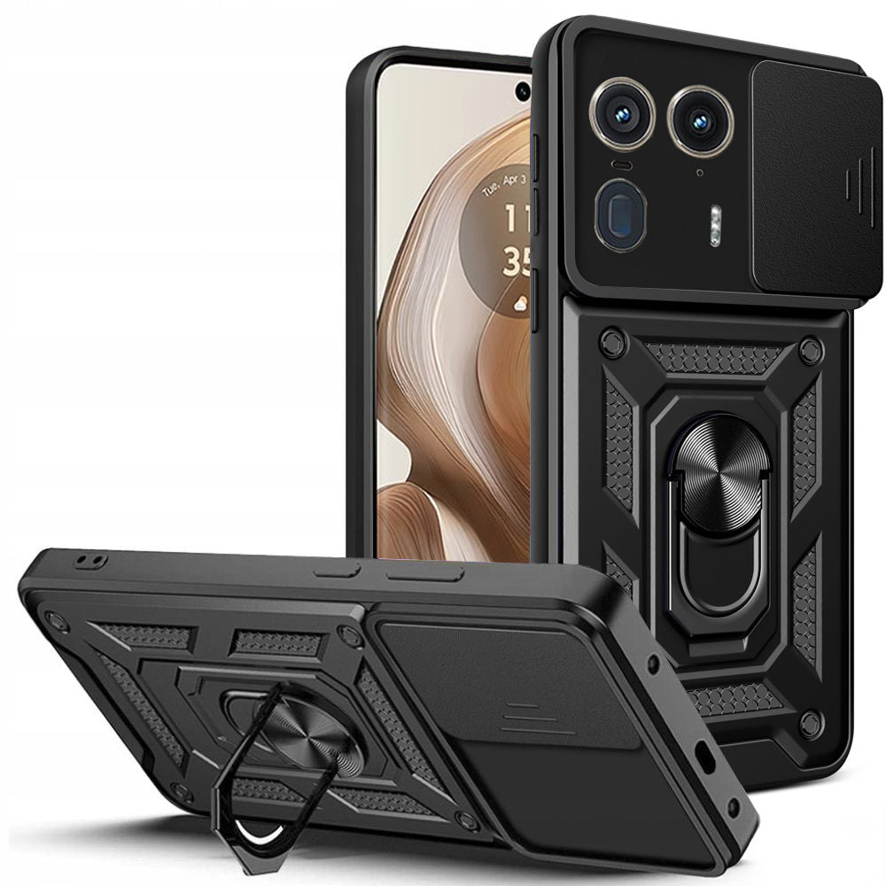 Custodia per Motorola Edge 50 Ultra, Techsuit, CamShield, Nera
