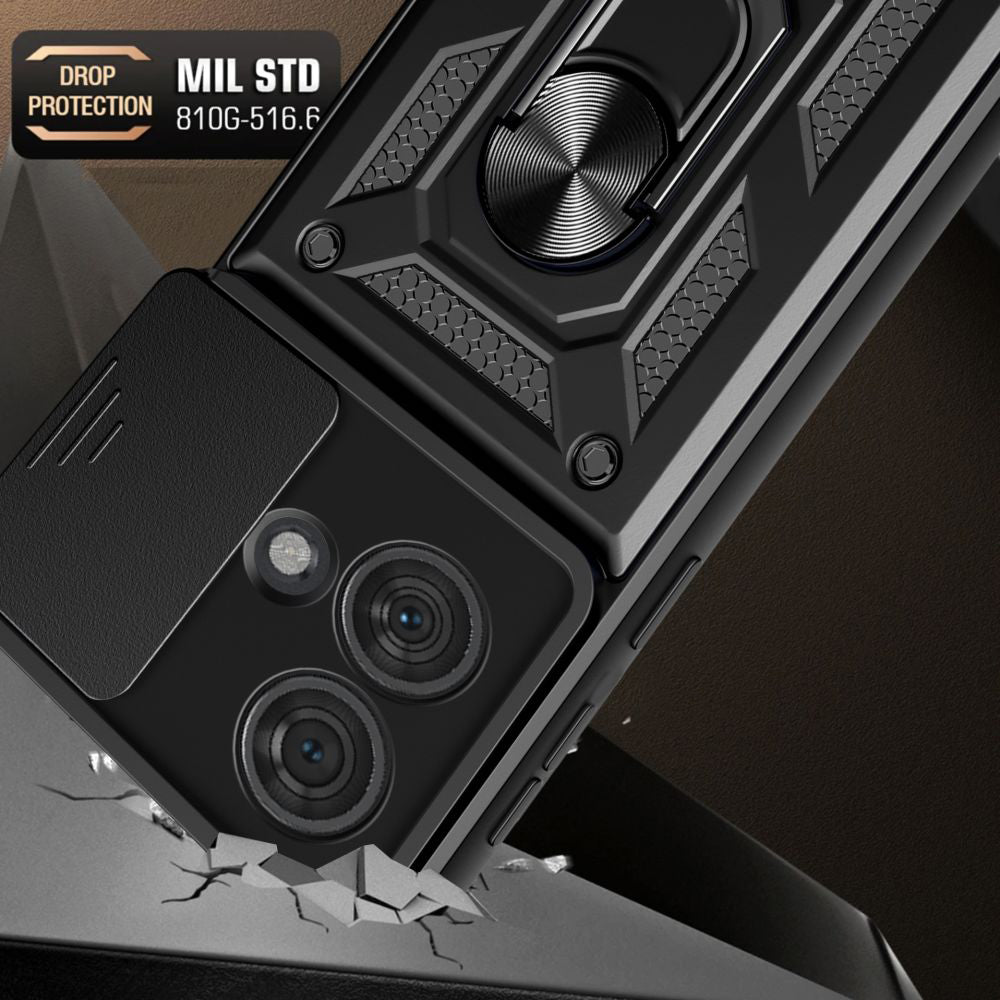 Custodia per Motorola Edge 50 Ultra, Techsuit, CamShield, Nera