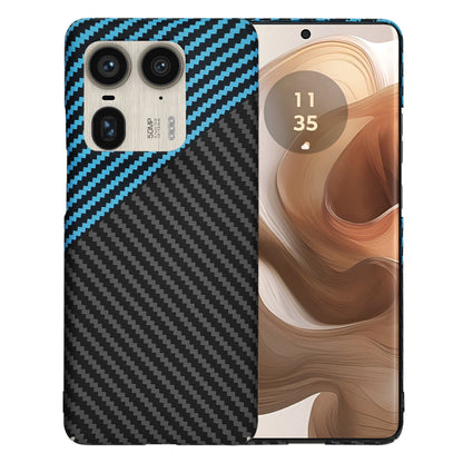 Hülle für Motorola Edge 50 Ultra, Techsuit, Carbonite FiberShell, Schwarz Blau