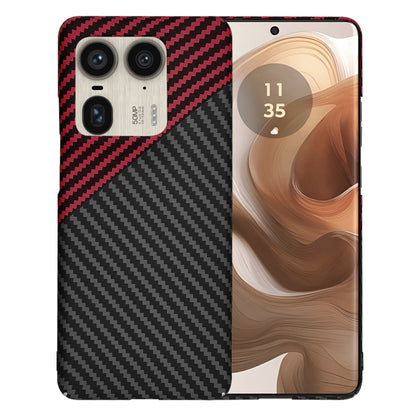 Hülle für Motorola Edge 50 Ultra, Techsuit, Carbonite FiberShell, Schwarz Rot