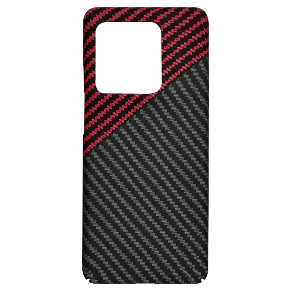 Hülle für Motorola Edge 50 Ultra, Techsuit, Carbonite FiberShell, Schwarz Rot