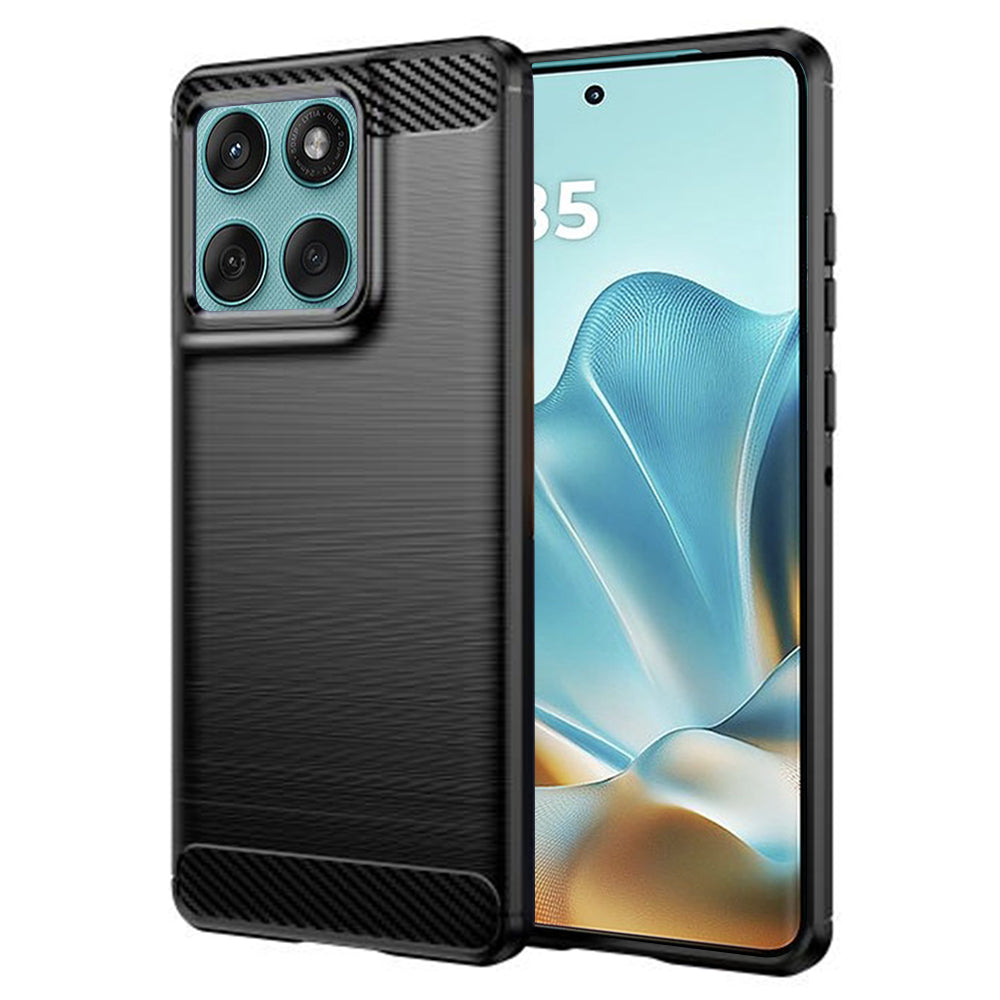 Coque pour Motorola Edge 60 Fusion / Edge 60, Techsuit, Carbone, Noire