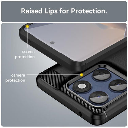 Coque pour Motorola Edge 60 Fusion / Edge 60, Techsuit, Carbone, Noire
