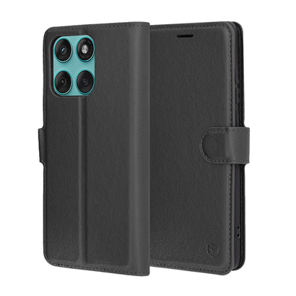 Coque pour Motorola Edge 60 Fusion / Edge 60, Techsuit, Folio en cuir, Noire