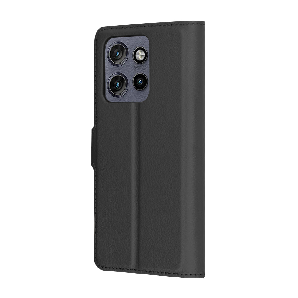 Custodia per Motorola Edge 60 Neo / Edge 50 Neo, Techsuit, Leather Folio, Nera