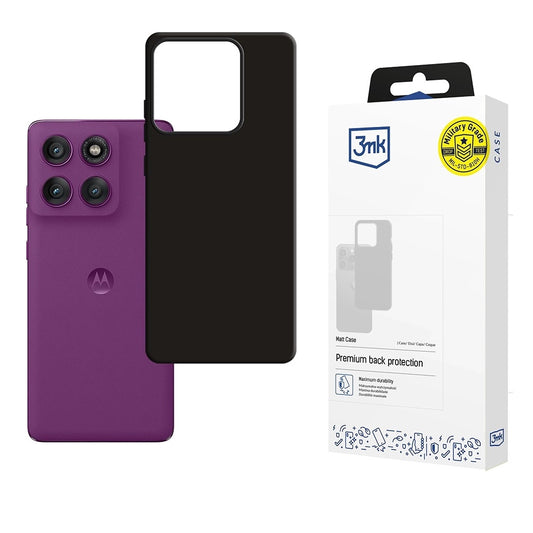 Coque pour Motorola Edge 60 Pro, 3MK, Noire Mate