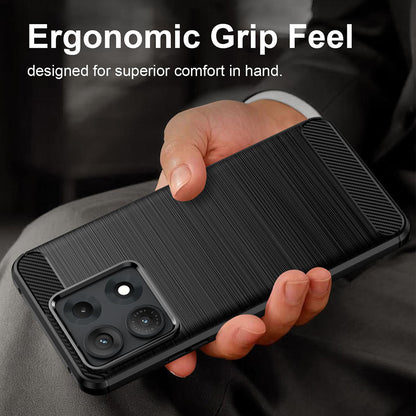 Custodia per Motorola Edge 70 Max, Techsuit, Carbonio, Nera