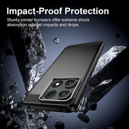 Custodia per Motorola Edge 70 Max, Techsuit, Carbonio, Nera