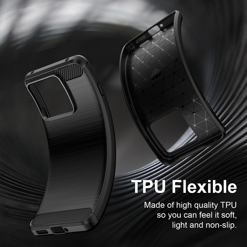 Custodia per Motorola Edge 70 Max, Techsuit, Carbonio, Nera