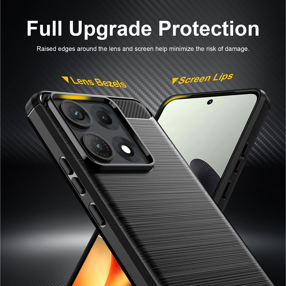 Custodia per Motorola Edge 70 Max, Techsuit, Carbonio, Nera