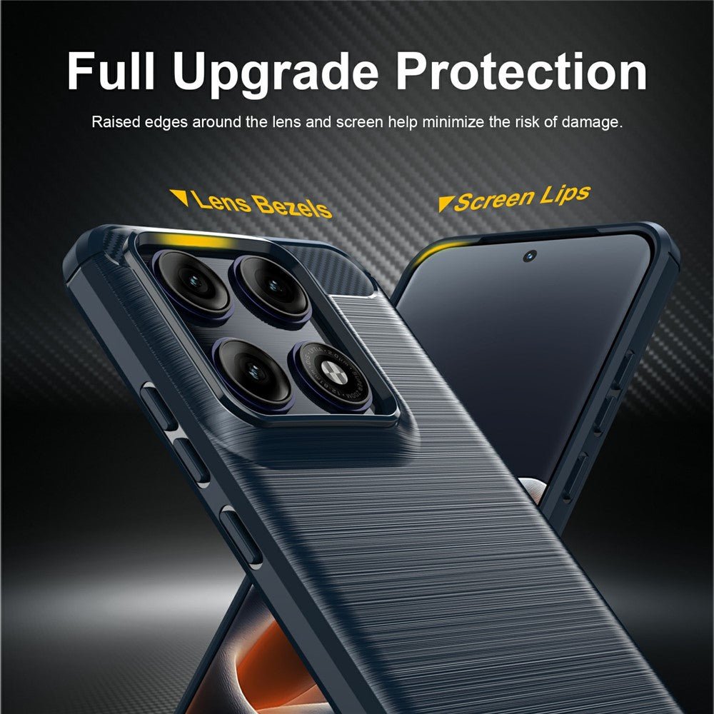Hülle für Motorola Edge 70 Pro, Techsuit, Carbon, Blau