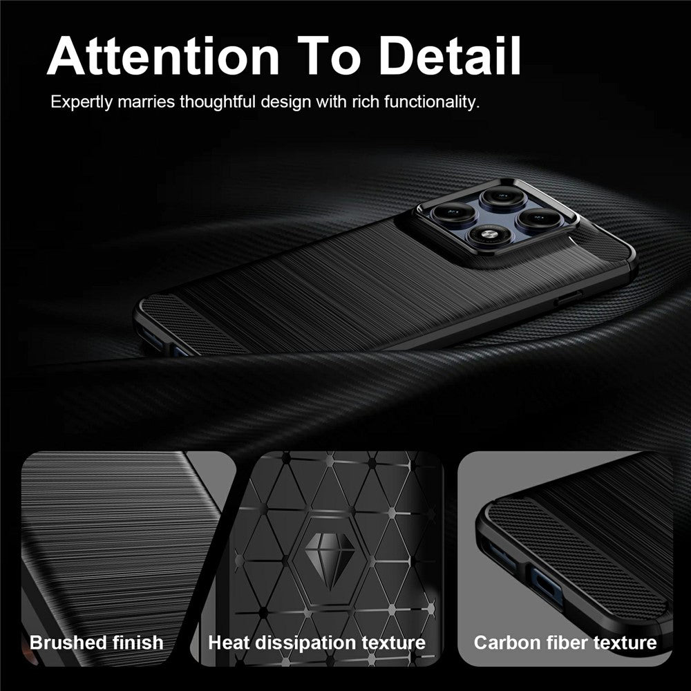 Custodia per Motorola Edge 70 Pro, Techsuit, Carbonio, Nera