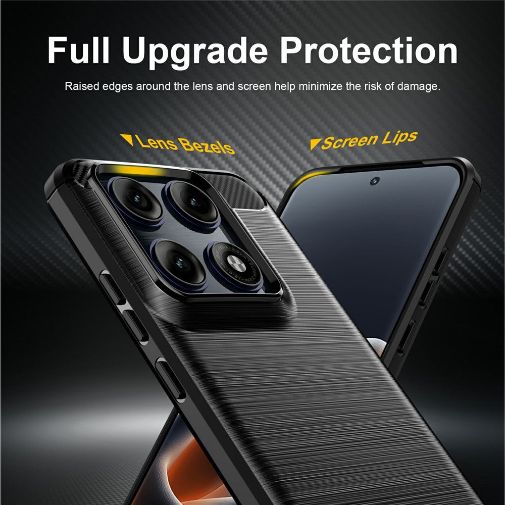 Custodia per Motorola Edge 70 Pro, Techsuit, Carbonio, Nera