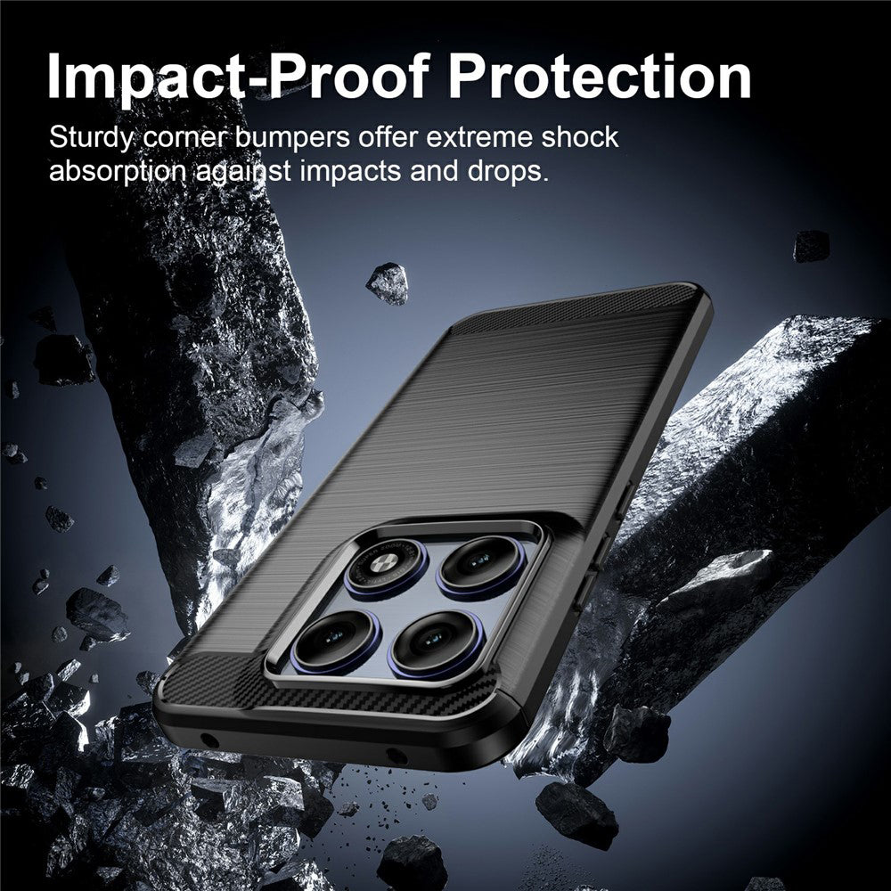 Custodia per Motorola Edge 70 Pro, Techsuit, Carbonio, Nera