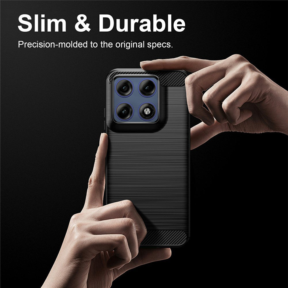 Custodia per Motorola Edge 70 Pro, Techsuit, Carbonio, Nera